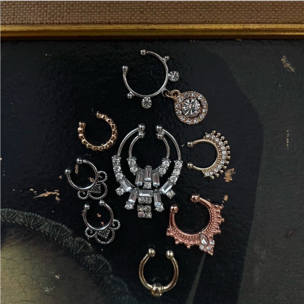Bundle lot of 8 faux fake septum Silver and gold costume jewelry